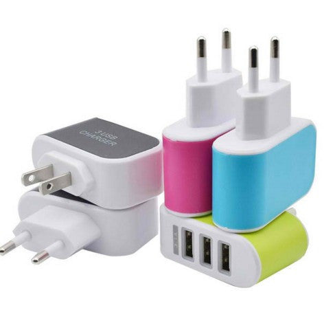 3 USB Port Wall Charger Travel AC Power Adapter