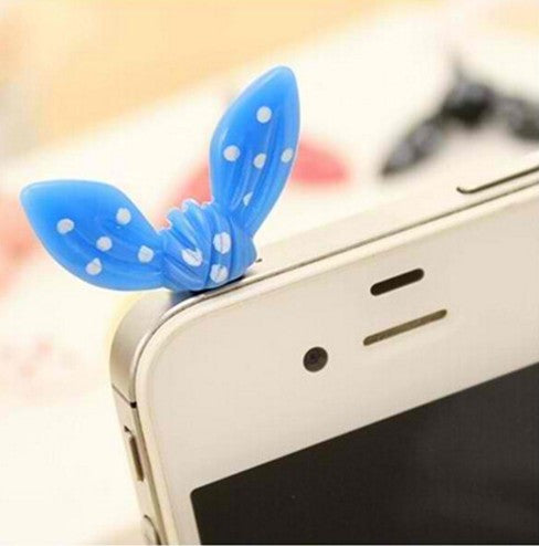 Cute Colorful Rabbit Ear Bowknot Dustproof Plug